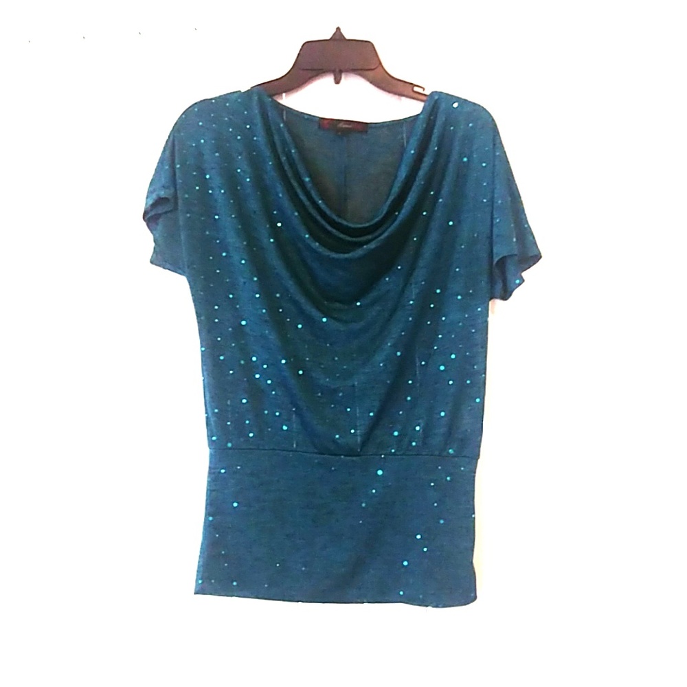 Sparkle Blue -Front Drop- Party Top